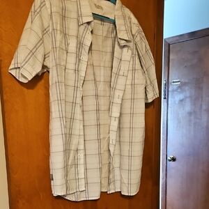 Under Armour Casual White and Gray Button Down Shirt